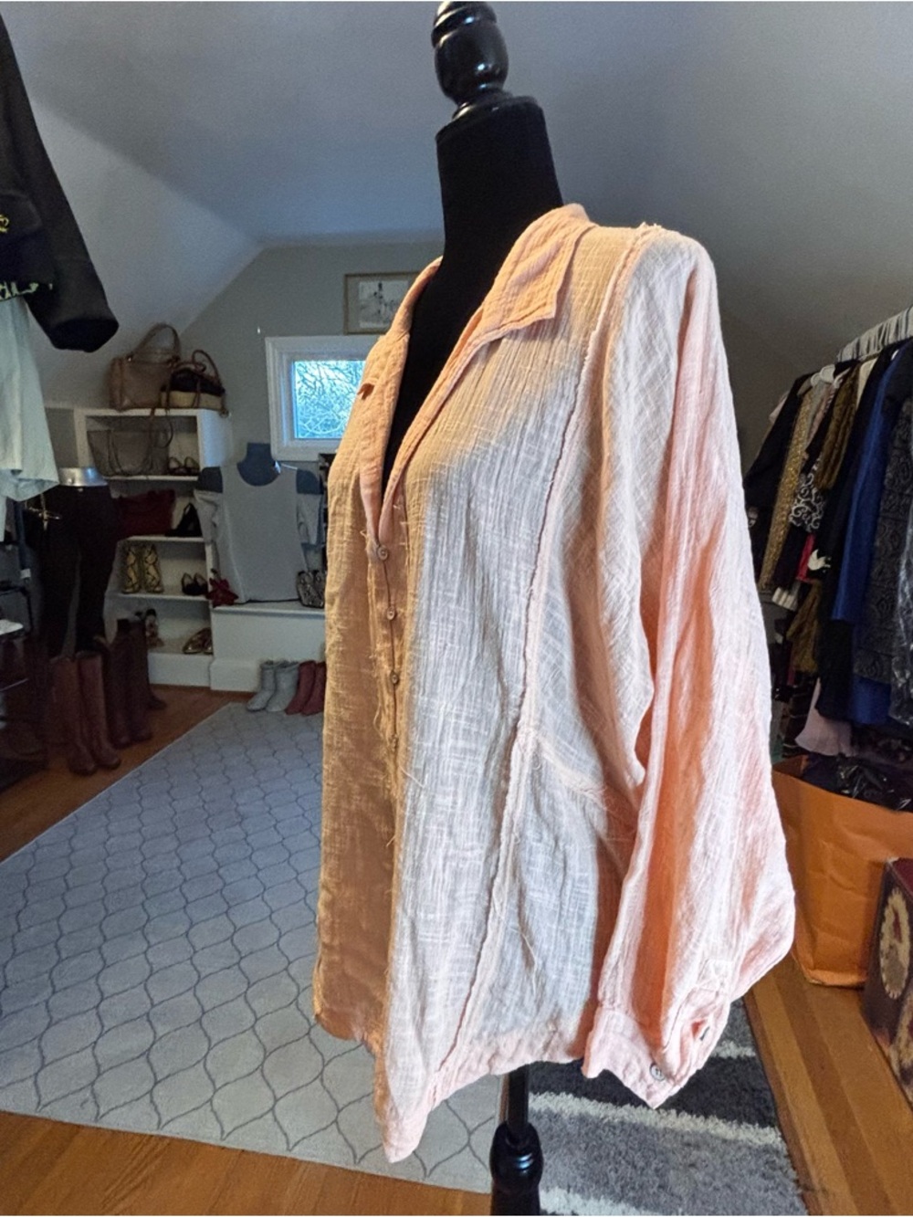 FREE PEOPLE One And Only Buttondown Top Dolman Oversized We The Free Tunic Sz S - Picture 8 of 9